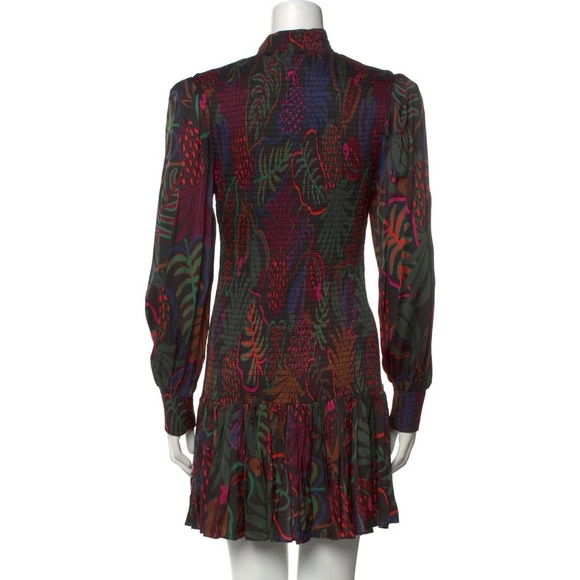 Farm Rio multicolour smocked drop waist long sleeve mini dress - Small NWOT - Picture 10 of 10